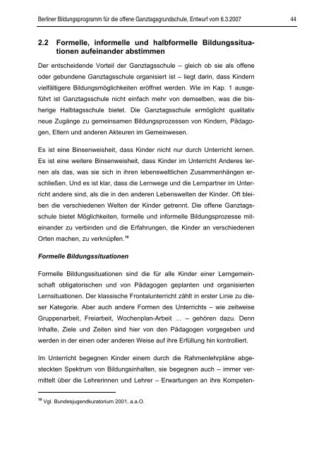 Berliner Bildungsprogramm fÃ¼r die offene Ganztagsgrundschule [pdf]