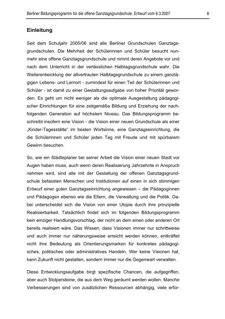 Berliner Bildungsprogramm fÃ¼r die offene Ganztagsgrundschule [pdf]