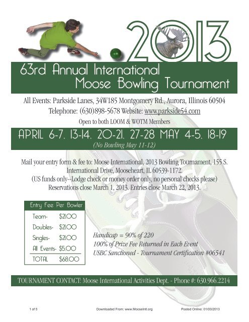 63rd Annual International Moose Bowling Tournament - the Virginia ...