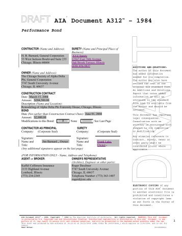 A312 - Performance Bond