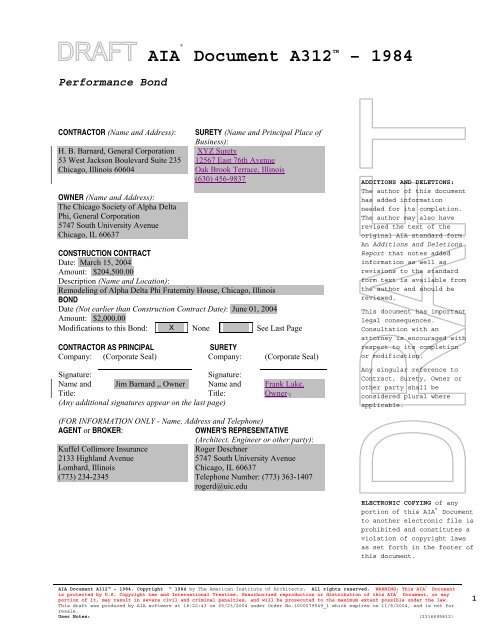 A312 - Performance Bond