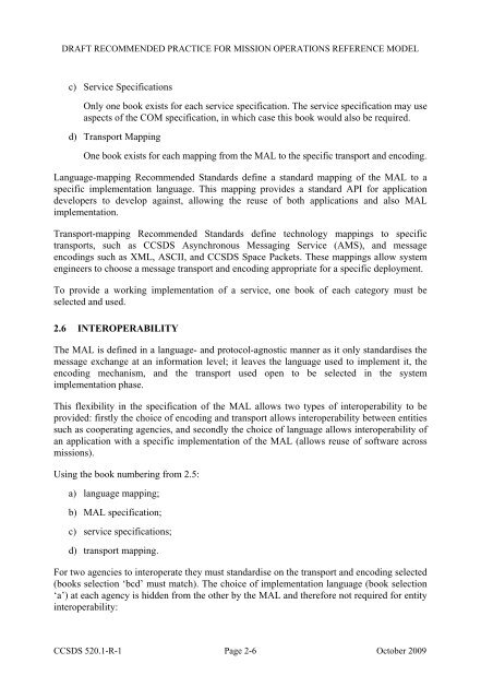 Mission Operations Reference Model. Draft ... - CCSDS