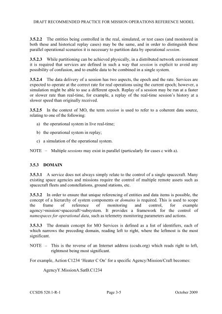 Mission Operations Reference Model. Draft ... - CCSDS