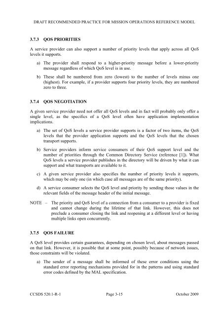 Mission Operations Reference Model. Draft ... - CCSDS