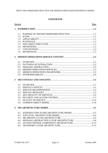 Mission Operations Reference Model. Draft ... - CCSDS