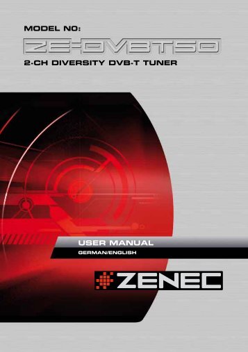 2-CH DIVERSITY DVB-T TUNER MODEL N0: USER MANUAL - Zenec