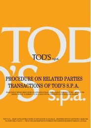 procedure on related parties transactions of tod's spa