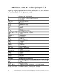Abbreviations used in the General Register, parts I-III - University of ...