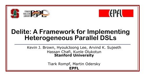 Delite: Language Virtualization for Heterogeneous Parallel Computing