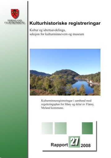 Kulturhistoriske registreringar Rapport 27 2008