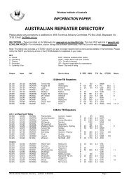 australian repeater directory - Western & Northern Suburbs Amateur ...