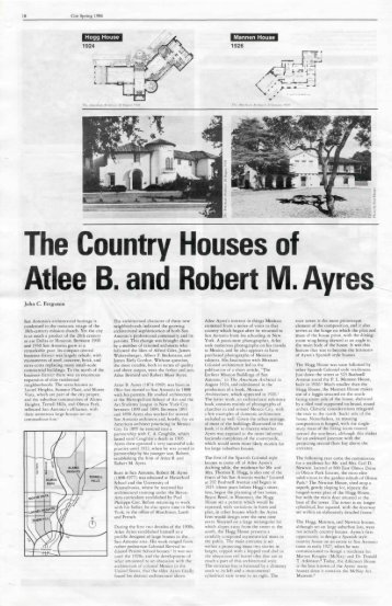 The Country Houses of Atlee B. and Robert M. Ay res