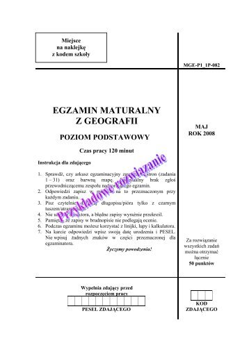 egzamin maturalny z geografii poziom podstawowy - Gazeta.pl
