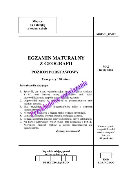 egzamin maturalny z geografii poziom podstawowy - Gazeta.pl