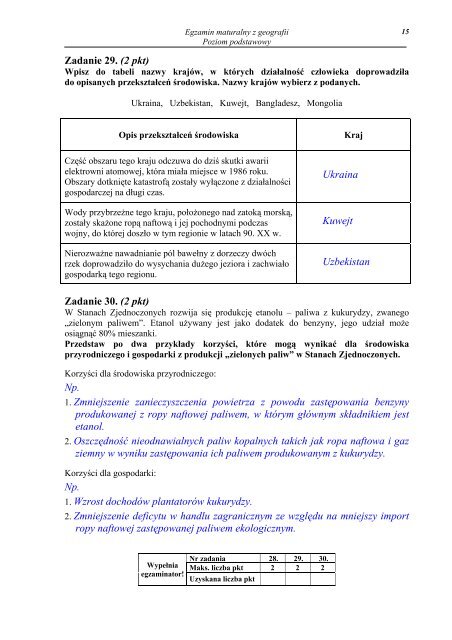 egzamin maturalny z geografii poziom podstawowy - Gazeta.pl