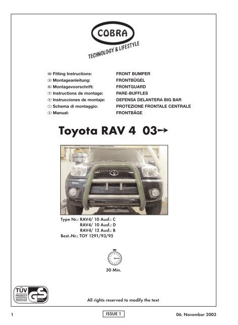 Toyota RAV 4 03Â¥ - Cobra-SOR