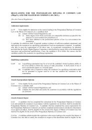 REGULATIONS FOR THE DEGREE OF - Faculty of Law, The ...
