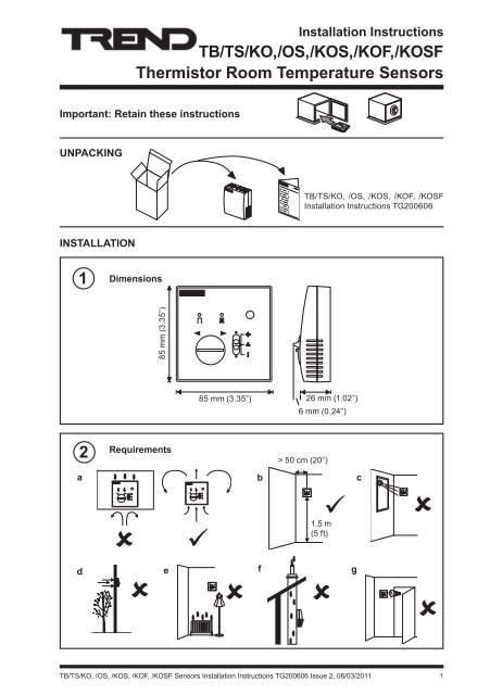 Installation/mounting instruction - Trend