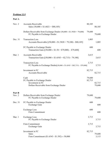 Problem 12-5 Part A Nov. 2 Accounts Receivable 80,105 Sales ...