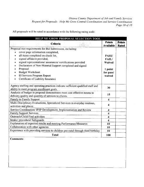 Request for Proposal - Ottawa County