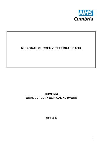 Oral surgery schematic guidelines - NHS Cumbria