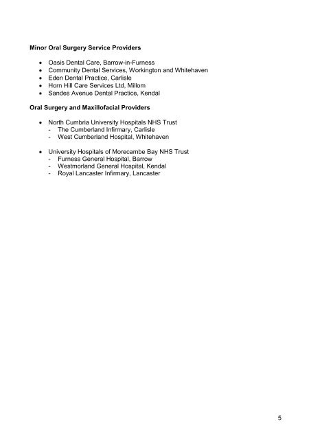 Oral surgery schematic guidelines - NHS Cumbria