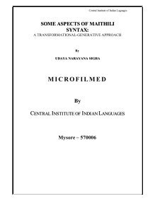 some aspects of maithili syntax - Ciillibrary.org