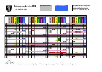 Abfallkalender 2012 - Heimbach