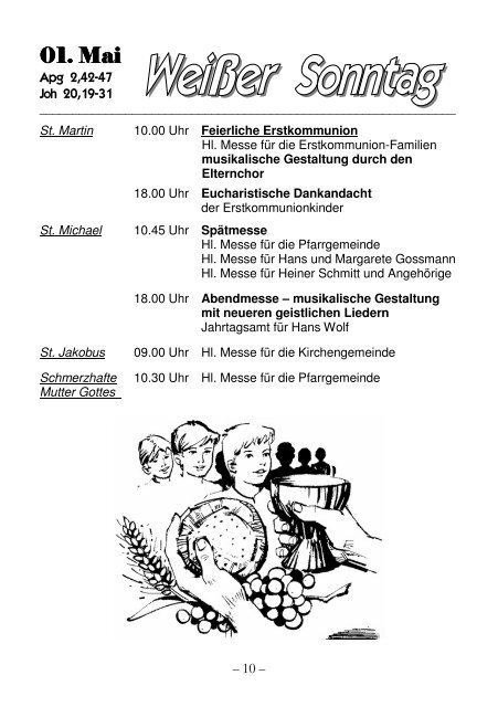 Osterpfarrbrief 2011 - Pfarrgemeinde St. Martin, Bad Orb