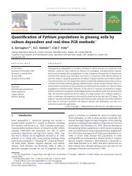 Quantification of Pythium populations in ginseng soils - Mount Saint ...