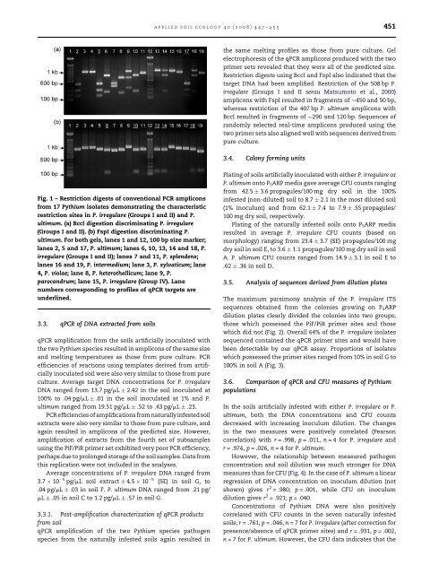 Quantification of Pythium populations in ginseng soils - Mount Saint ...