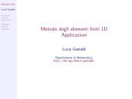 Metodo degli elementi finiti 1D Applicazioni - Matematica