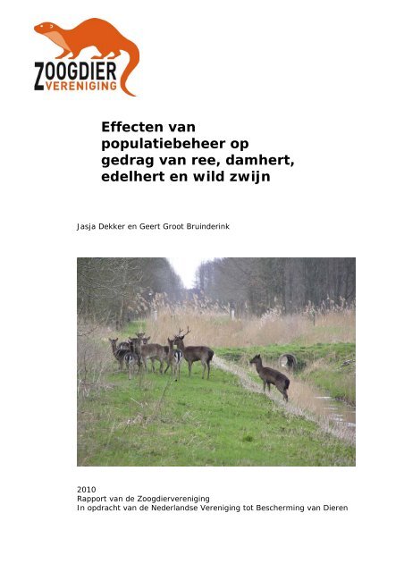 Effecten van populatiebeheer op gedrag van ree, damhert, edelhert ...