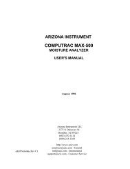 Computrac MAX-500 User's Manual - Arizona Instrument