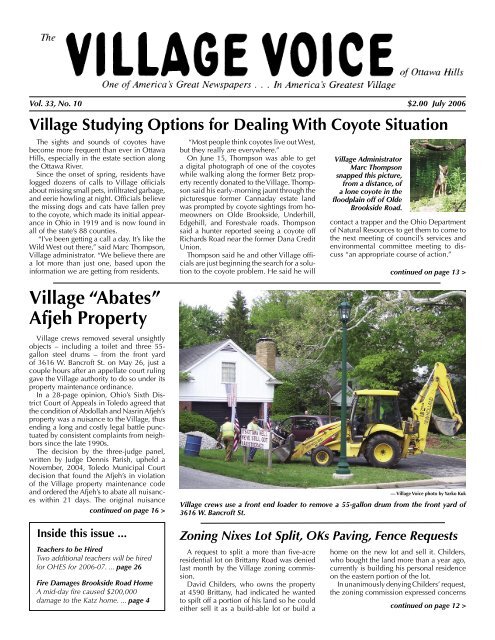 July 2006 - The Village Voice of Ottawa Hills