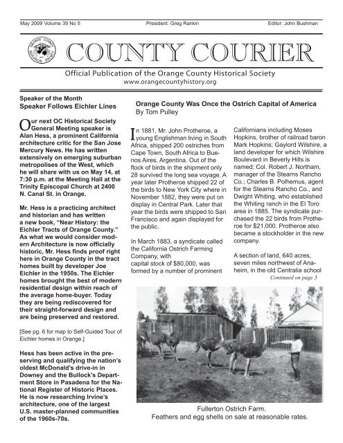 Our next OC Historical Society - Orange County Historical Society