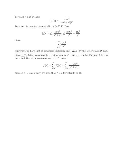 Math 341 Lecture #30 Â§6.4: Series of Functions