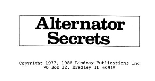 Alternator Secrets.pdf - Cd3wd.com