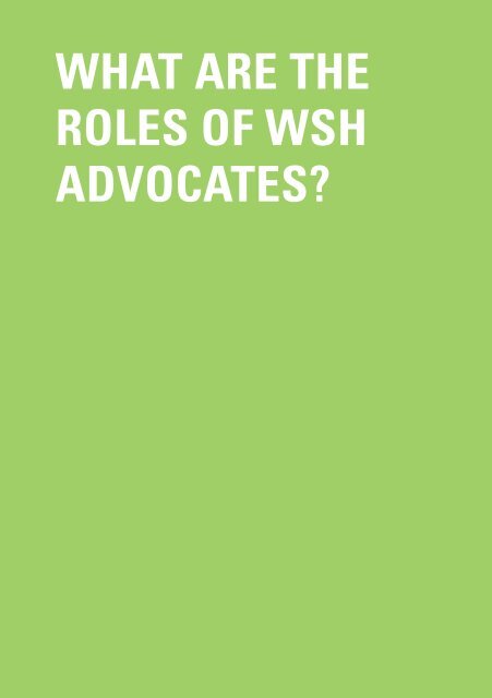 the wsh advocate programme - Workplace Safety and Health Council