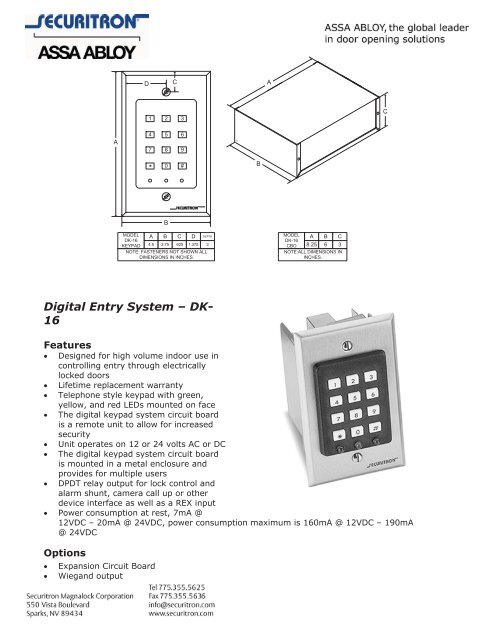 Digital Entry System â DK- 16 - SmartHome-Products