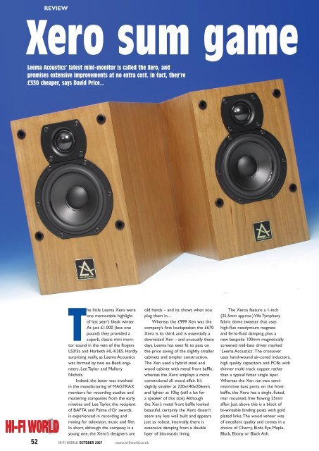 Leema Xero Spks.indd - Audioworld