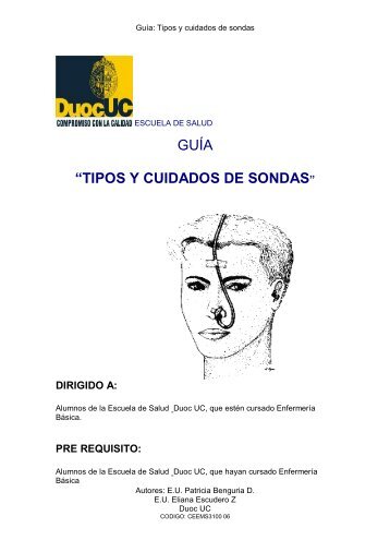 GUÃA âTIPOS Y CUIDADOS DE SONDASâ - Biblioteca - Duoc UC