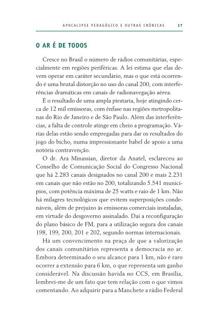 apocalipse pedagÃ³gico e outras crÃ´nicas - Academia Brasileira de ...