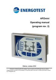 APZmini Operating manual (program rev. 2) - Energotest