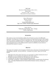 seminar in philosophical education - Fordham University Faculty