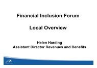 Financial Inclusion Forum Local Overview - Coventry Partnership