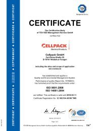 ISO certificat - Cellpack Electrical Products