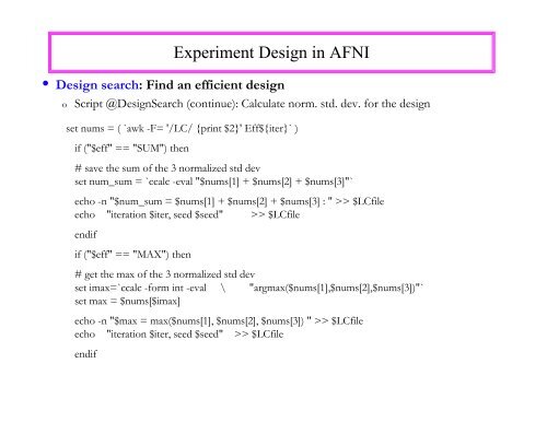 FMRI Analysis Experiment Design