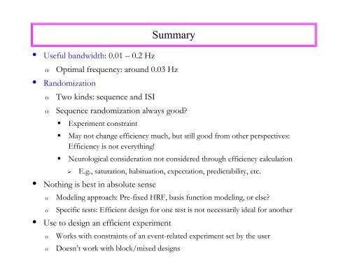 FMRI Analysis Experiment Design