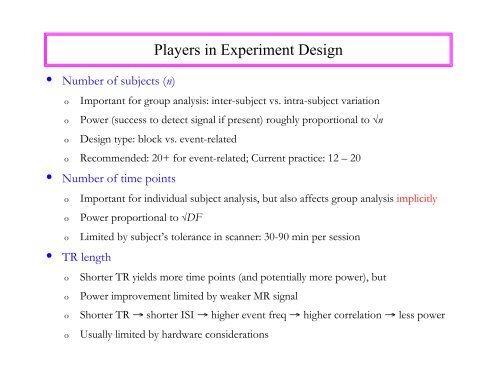 FMRI Analysis Experiment Design